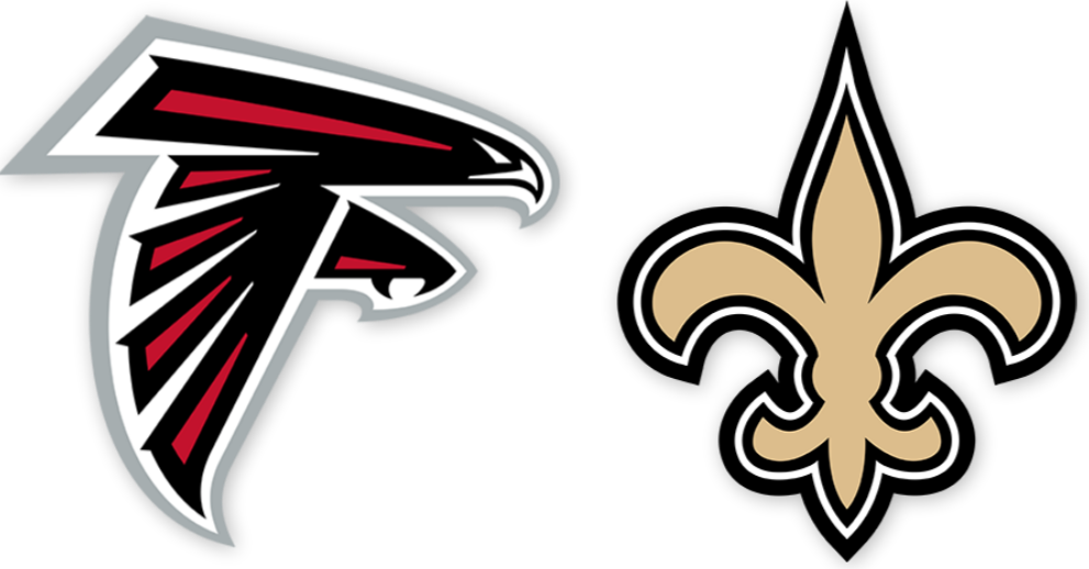 Atlanta Falcons vs New Orleans Saints Week 4 team logos