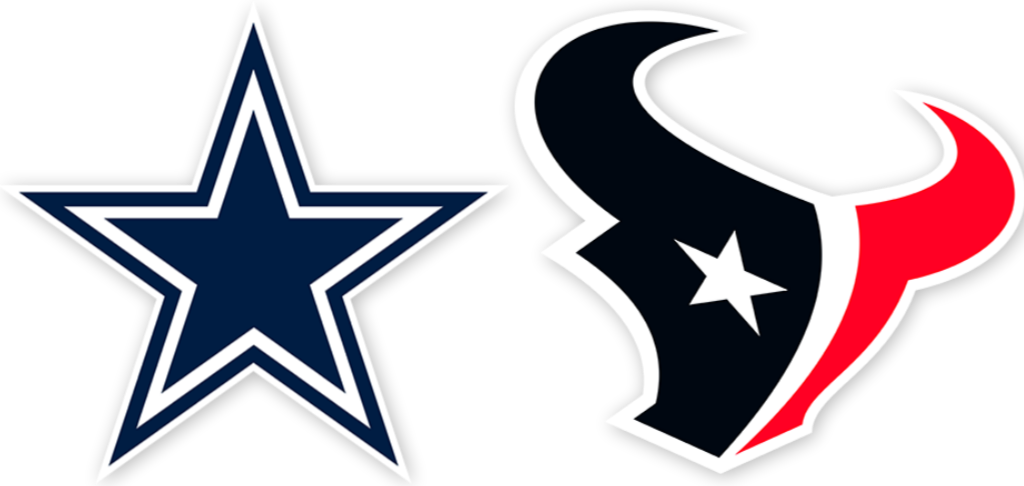 Dallas Cowboys vs Houston Texans Week 4 team logos