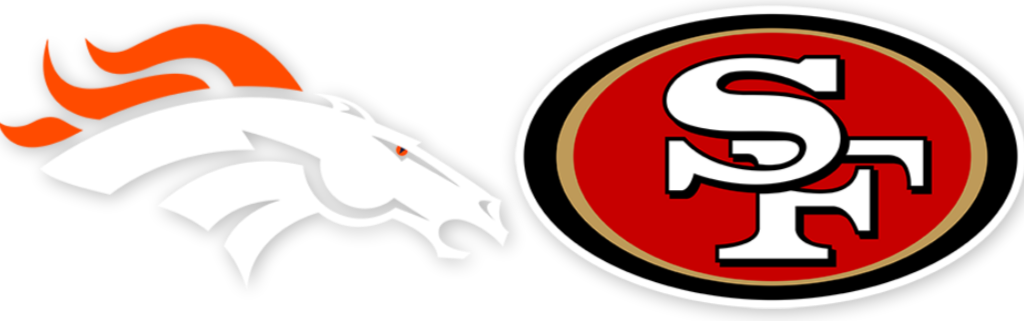 Denver Broncos vs San Francisco 49ers Week 4 team logos