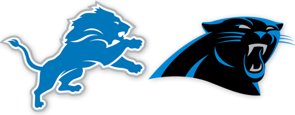 Detroit Lions vs Carolina Panthers Week 4 team logos