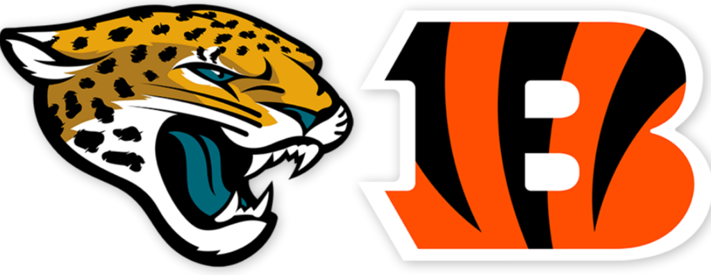 Jacksonville Jaguars vs Cincinnati Bengals Week 4 team logos