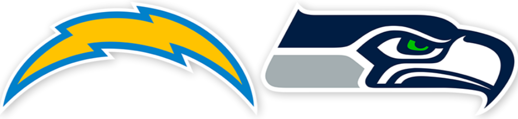 Los Angeles Chargers vs Seattle Seahawks Week 4 team logos